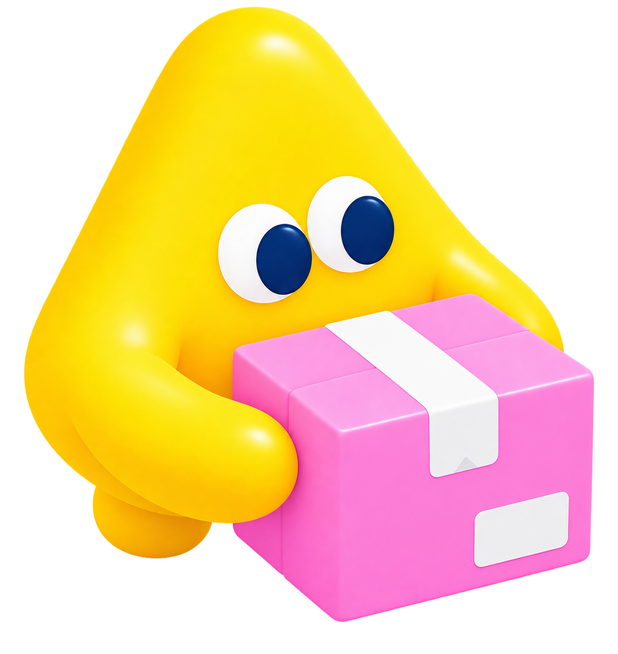Perf character carrying a parcel