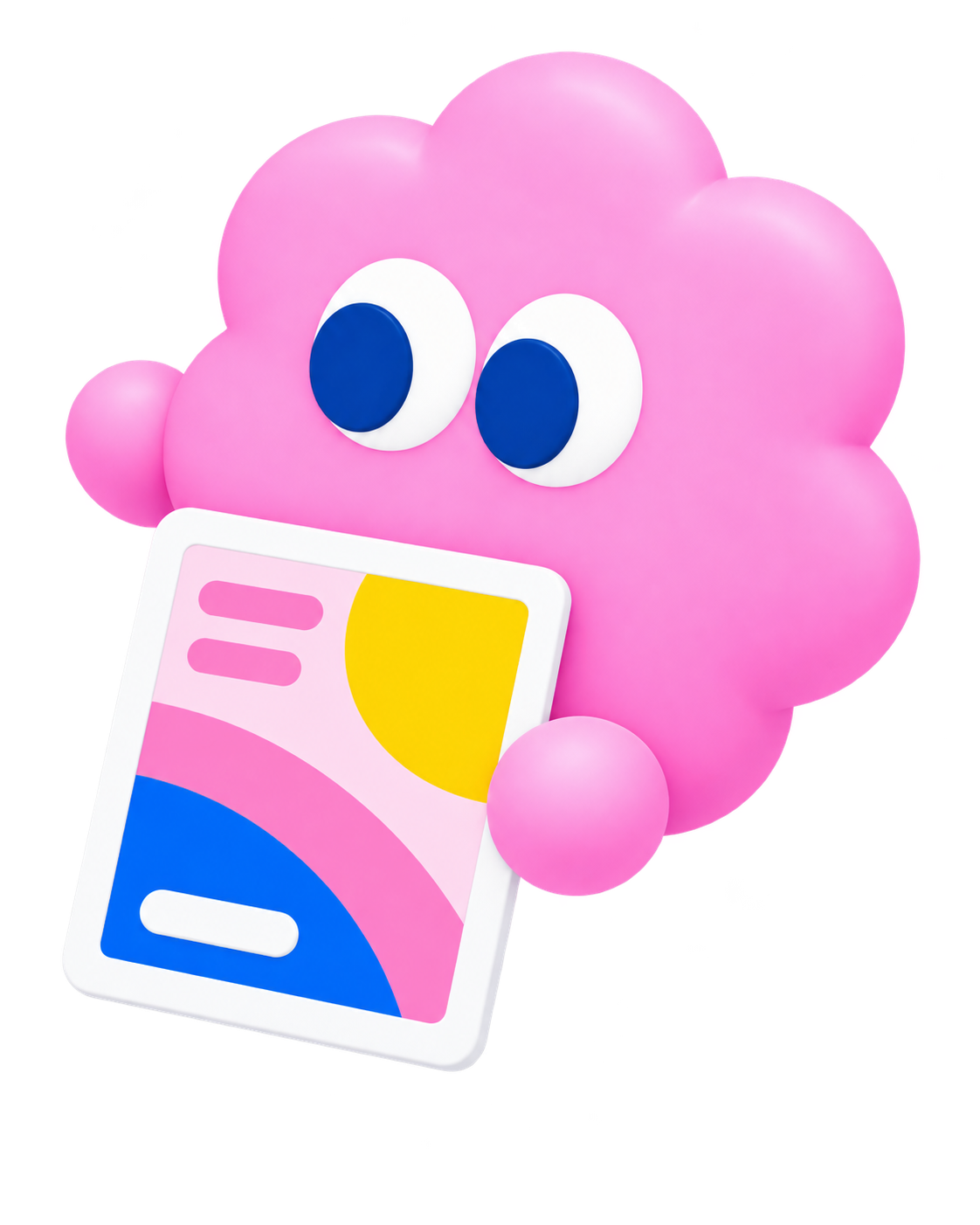 Perf character holding a tablet