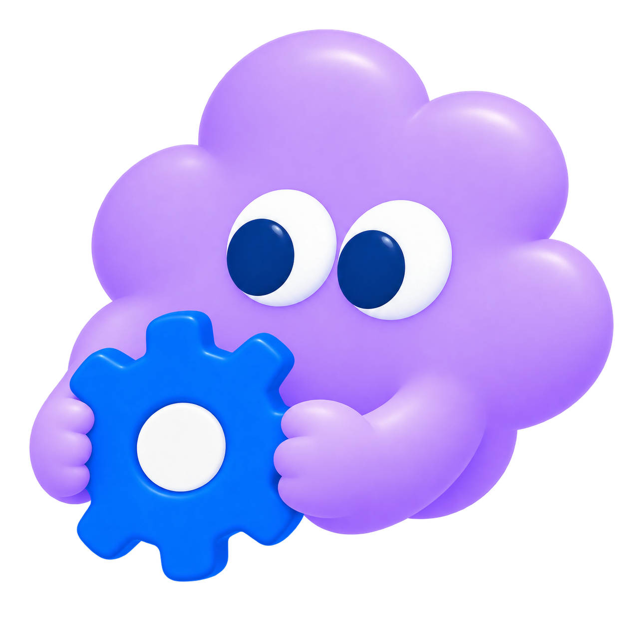 Character holding a gear